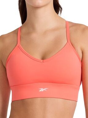 Reebok ID Train Tri-Back Sports Bra Women’s Size M Wireless Sunset Coral